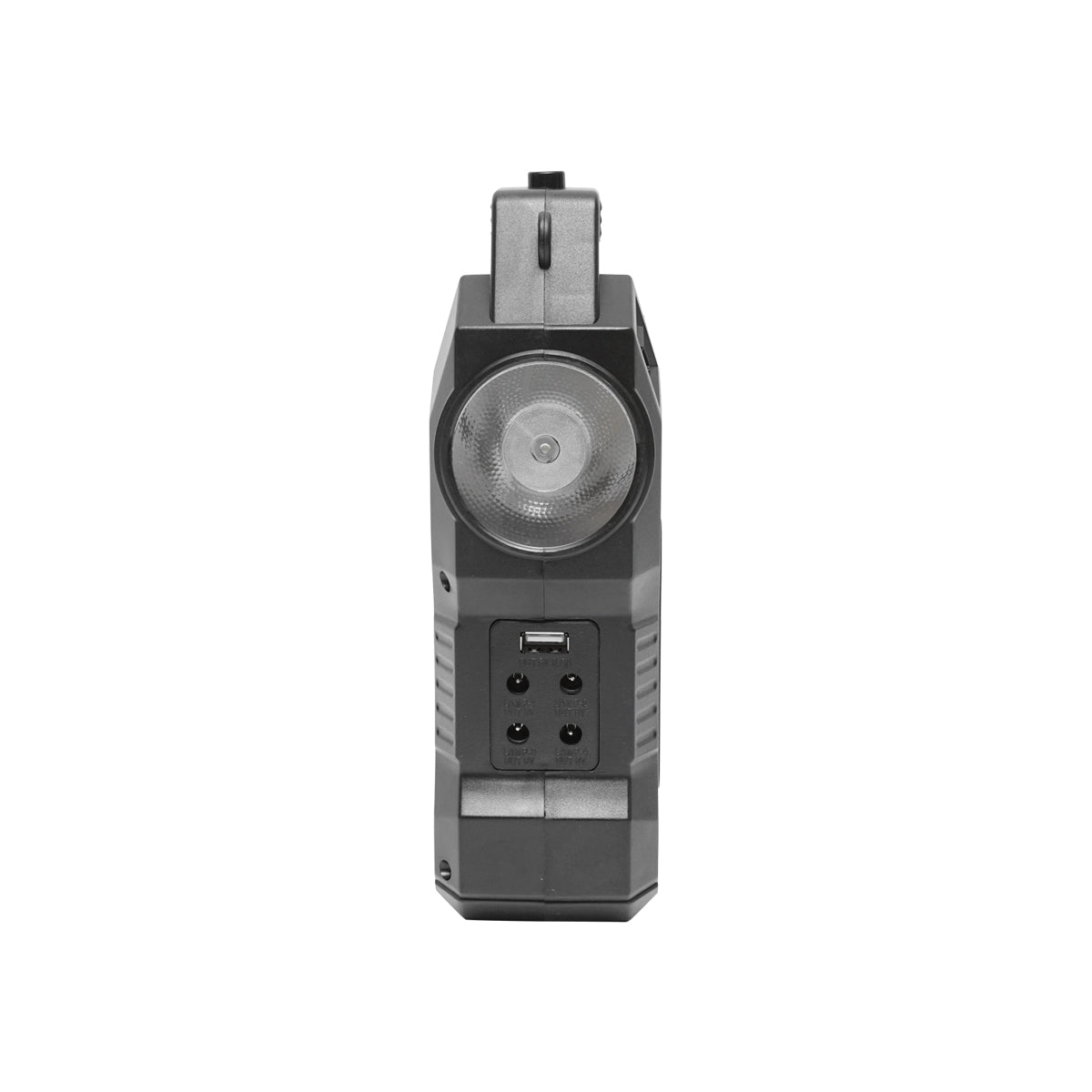 Portable LED lighting kit with 3 bulbs/projector, FM radio, solar panel remote control and 6V, 3 Ah battery for fishing camping GD-8060