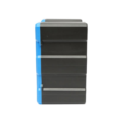 Modular blue plastic storage box, 6 drawers 267x157x262mm Breckner Germany