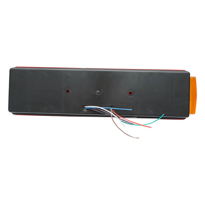 Left rear lamp with 7 functions and striped diffuser 480x113x90mm for DAF, MB ATEGO