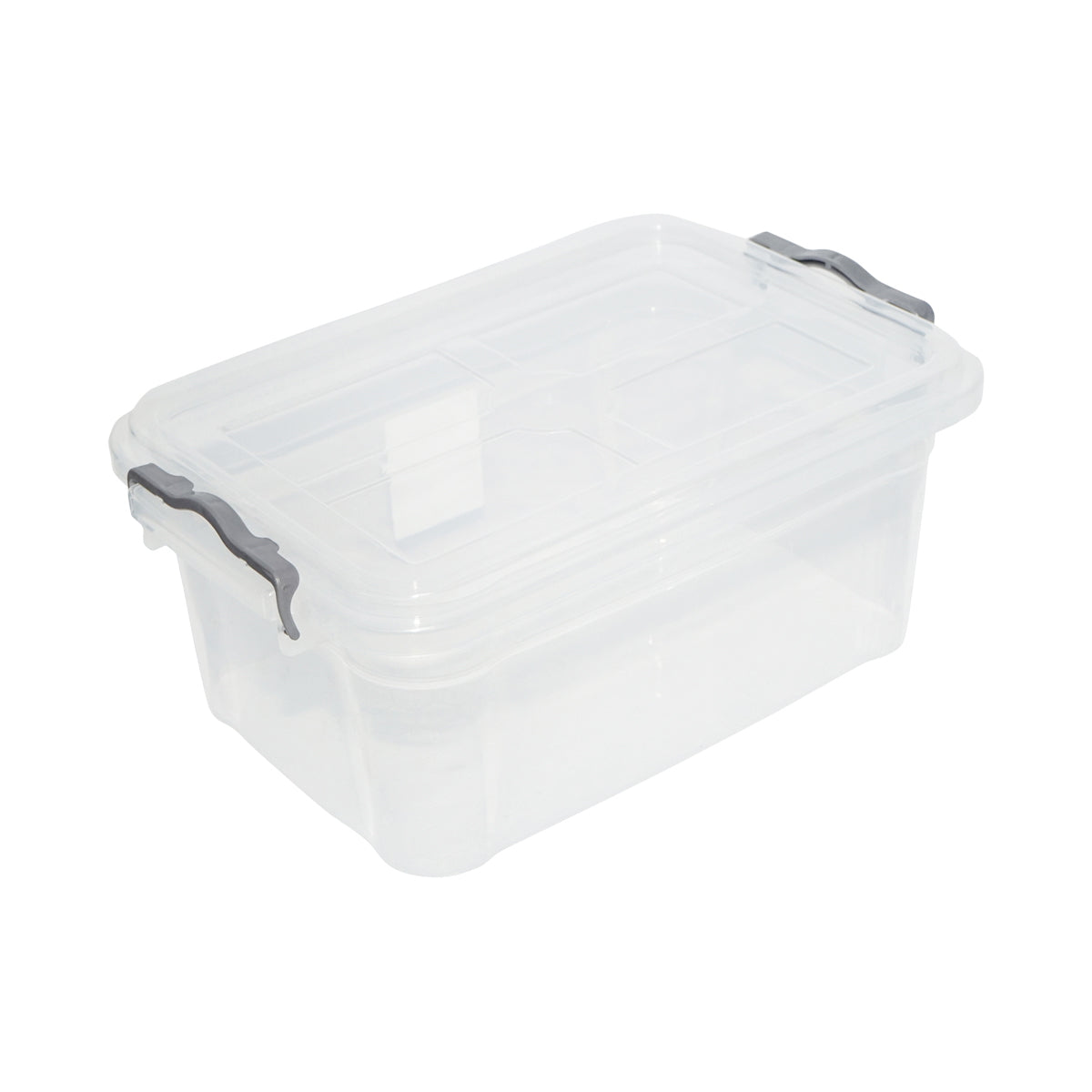 7.5L storage box with a plastic lid, transparent 220x340x140mm