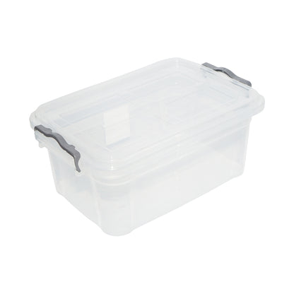 7.5L storage box with a plastic lid, transparent 220x340x140mm