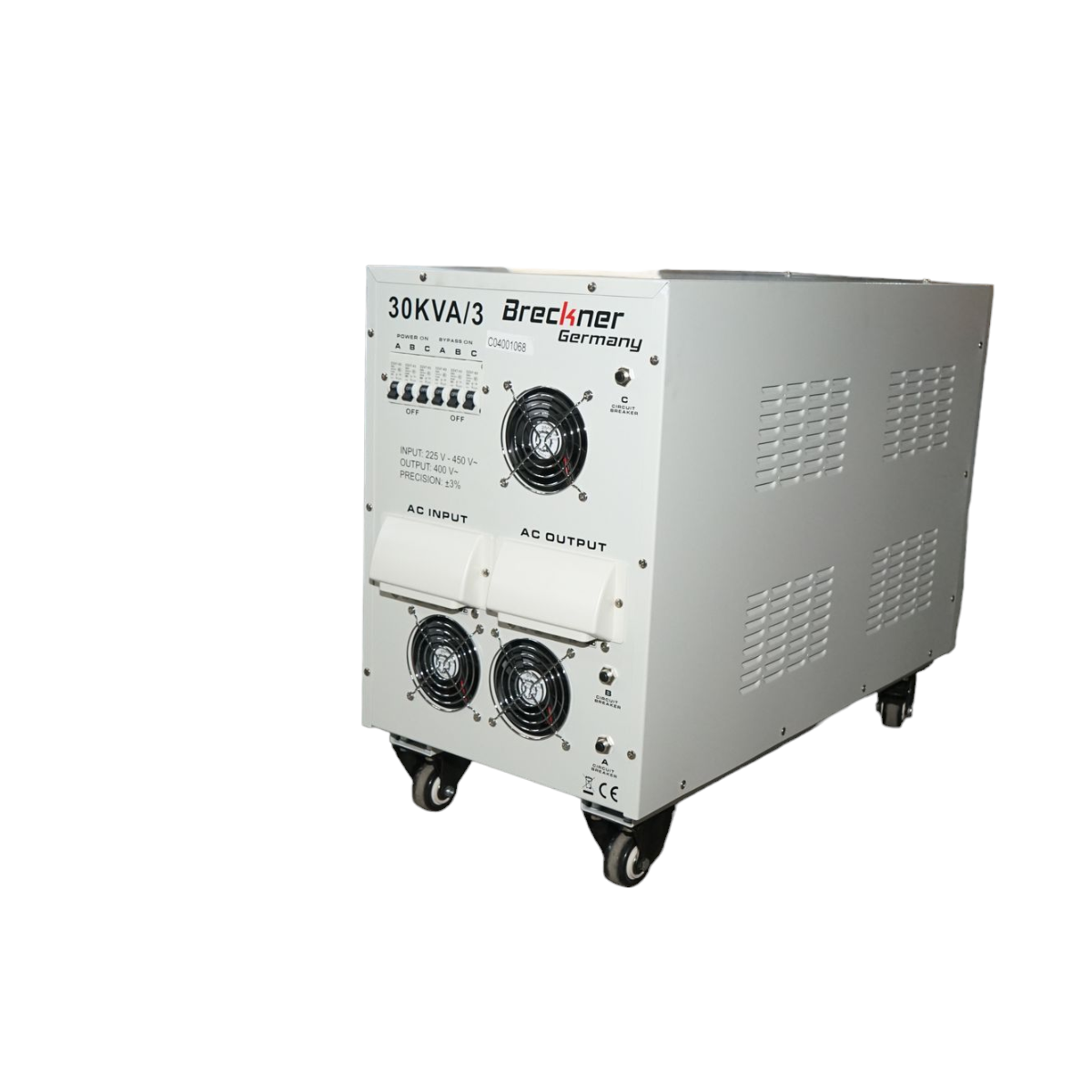 Automatic voltage stabilizer 30KVA, 24KW three-phase with servomotor Breckner Germany