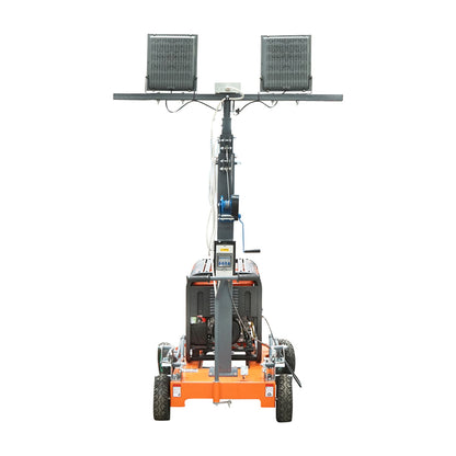 Mobile LED lighting tower, telescopic 4x200W 4.5KW height 1800-4800mm with diesel generator
