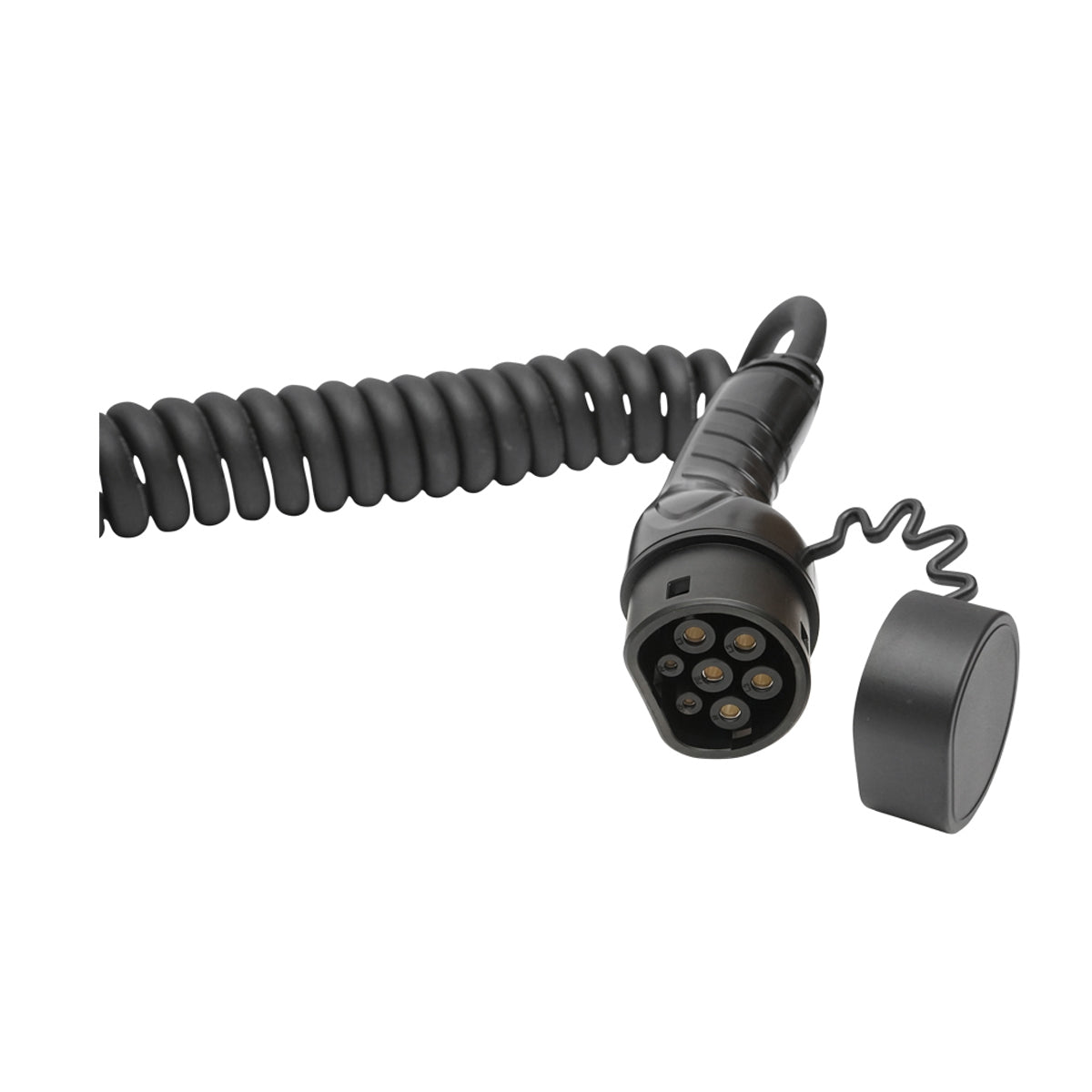 Coiled charging cable 380V, 5M, Type 2 for electric cars 11KW, 16A, three-phase IP55