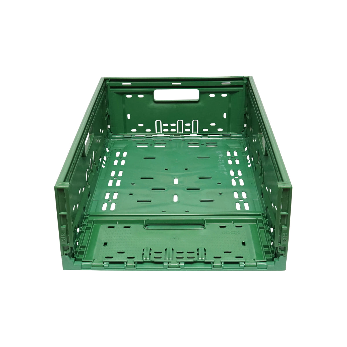 Box, foldable plastic box 595x385x185mm, green for storage