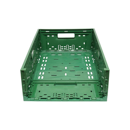 Box, foldable plastic box 595x385x185mm, green for storage