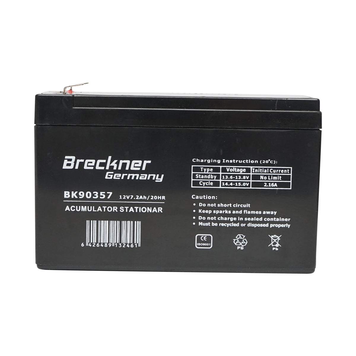Solar system battery 12V 7.2Ah 151x65x94x100 mm VRLA FC12-7.2 Breckner Germany
