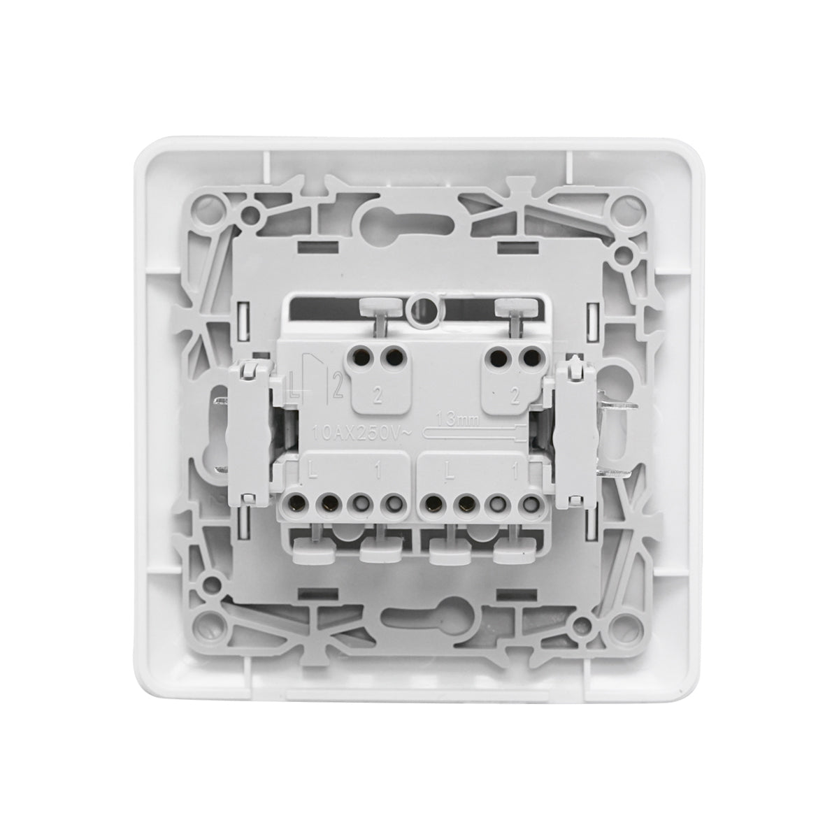 Double white switch ST 220V - 250V, 10A recessed