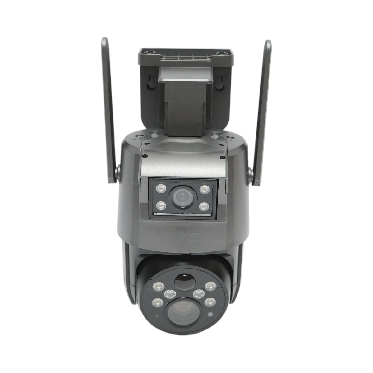 Dual-lens surveillance camera 6 MP, 4G, WIFI 2.4 GHz with solar panel, 10000 mAh battery, 360 degrees PTZ, human PIR detection, night vision and Ubox application.