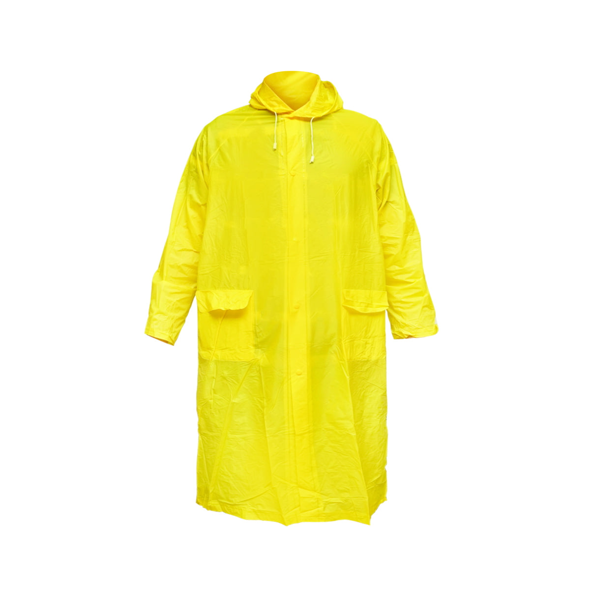 Waterproof hooded poncho L made of PVC, 2 pockets, snap closure, yellow Breckner Germany