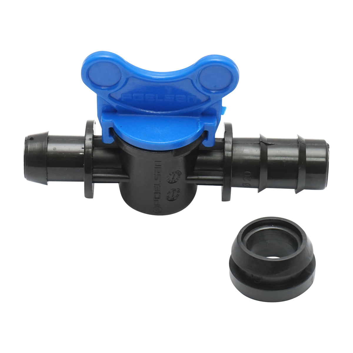 D20x20mm drip tube faucet, PN4 for irrigation systems