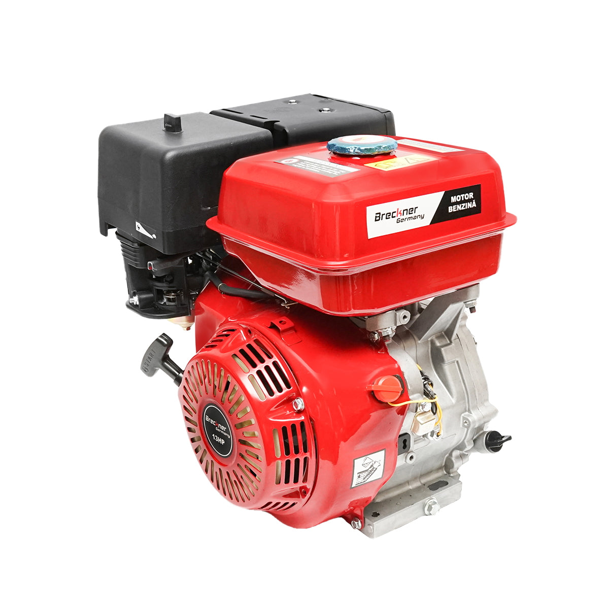 Gasoline engine 13HP, 4 strokes, 25mm shaft with pull start Breckner Germany