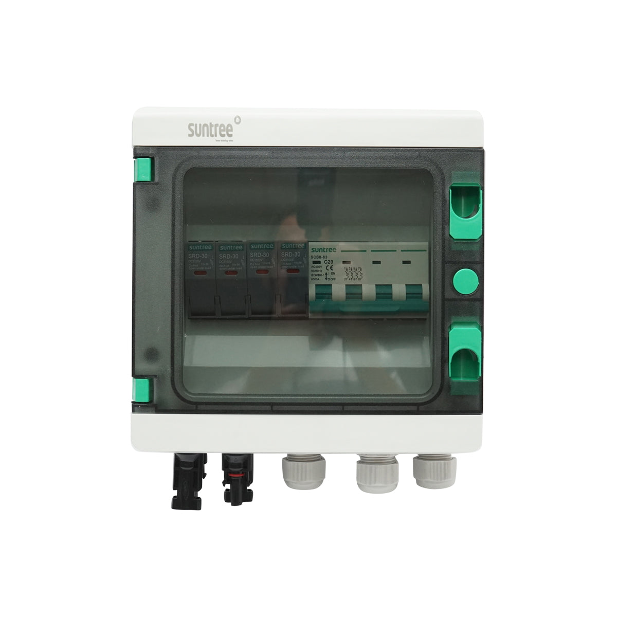 8-module fuse board, equipped for three-phase systems of 5-10KW
