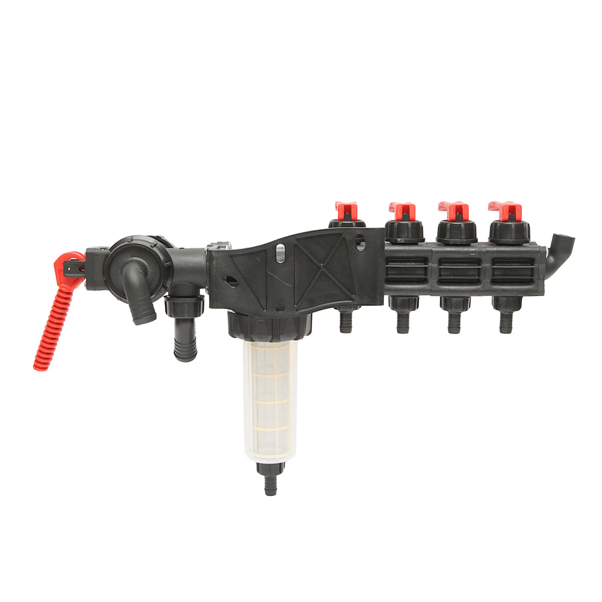 Distributor with 4 outlets and filter (Heavy Filter) for herbicide applicator.