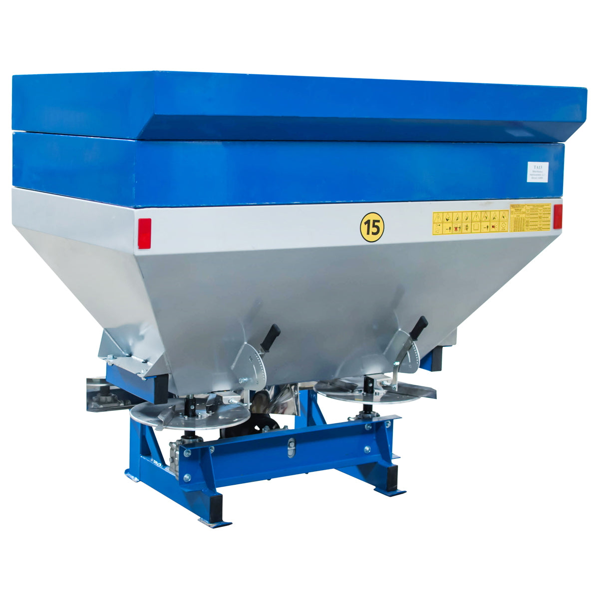 Fertilizer distributor with 2 discs, hopper capacity 1400L