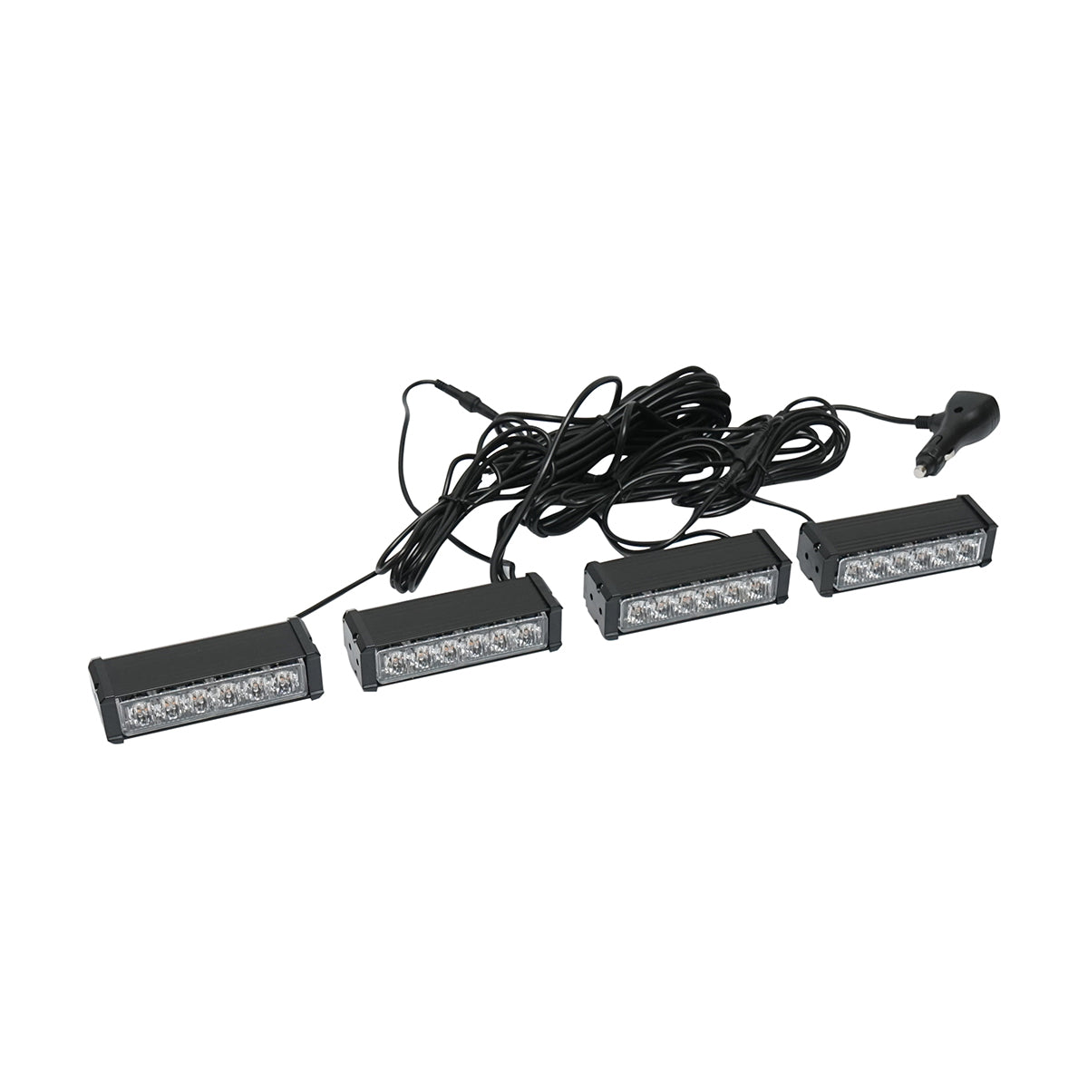 Set of 4 strobe lights with 6 LEDs, yellow light 12V Breckner Germany