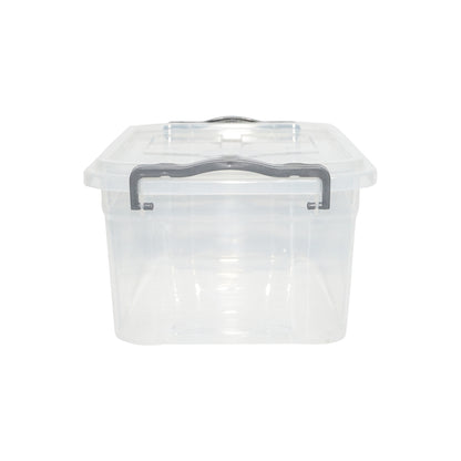 10L storage box with a plastic lid, transparent 240x360x150mm
