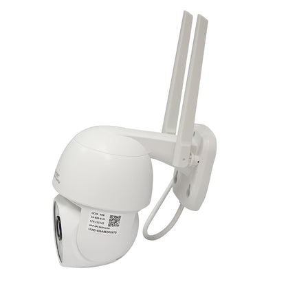 8 MP surveillance camera, WIFI 2.4GHz, 360-degree PTZ rotation with motion sensor, alarm, human detection, night vision, and IPC360 Home application.