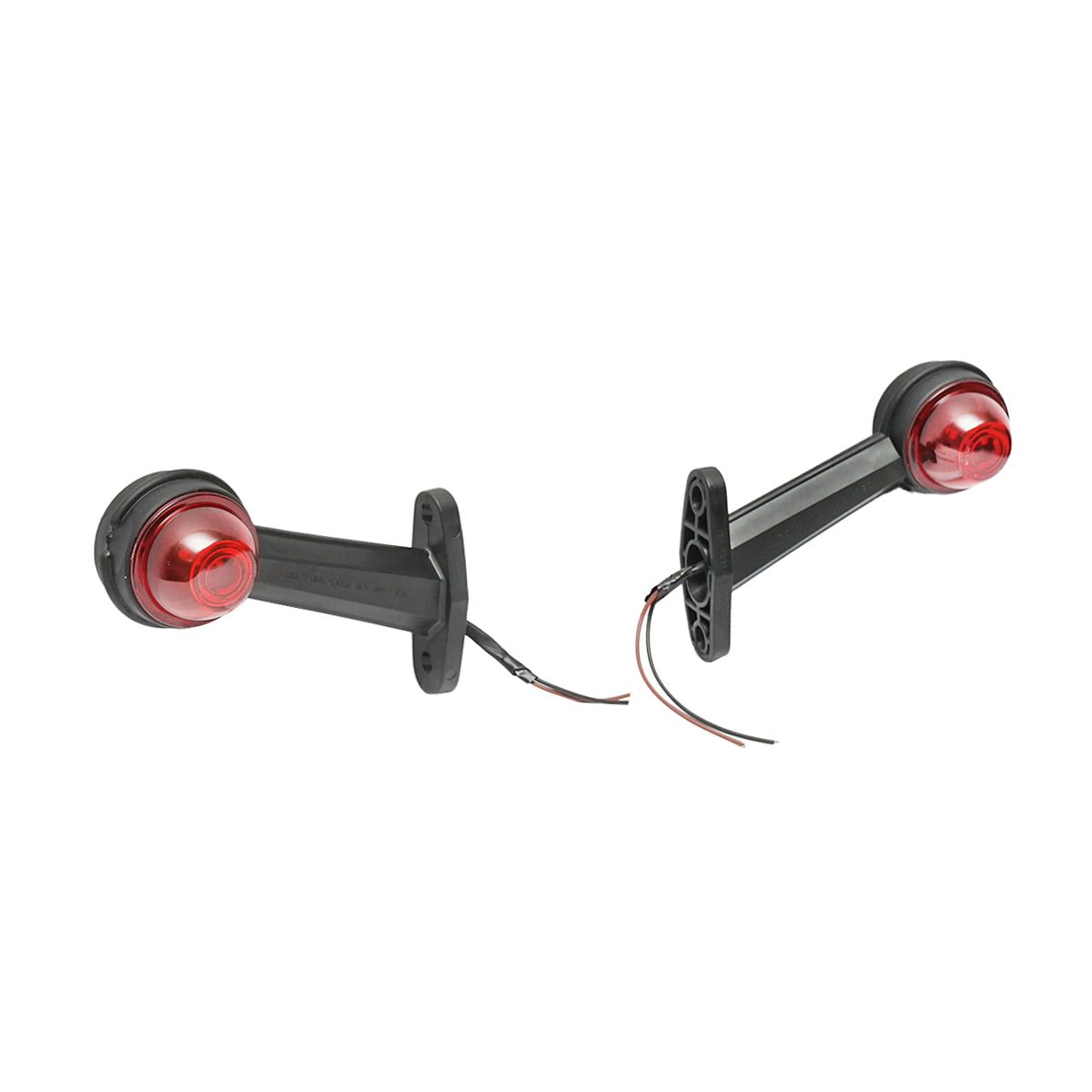 Side marker lights with LED 24V, red-white, hard PVC /set
