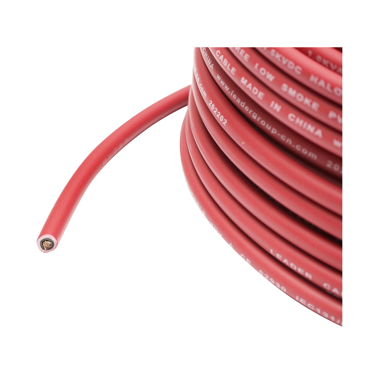 Solar panel cable 4mmx20m red 1.5KV, H1Z2Z2-K Leader