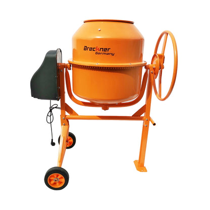 Concrete mixer 800W, drum volume 200L, gear and crown made of cast iron, 58Kg Breckner Germany
