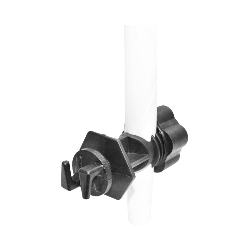 Black screw-type isolator for metal post electric fence Breckner Germany