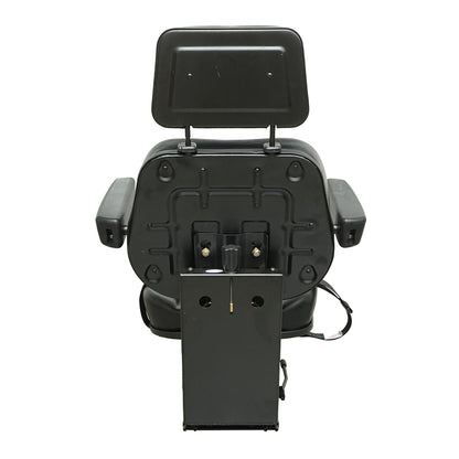 Universal seat with seat belt, headrest and armrests for agricultural or industrial machinery, forklift