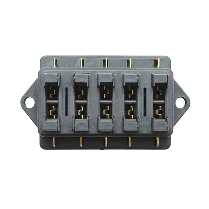 Flat fuse box with 5 terminals