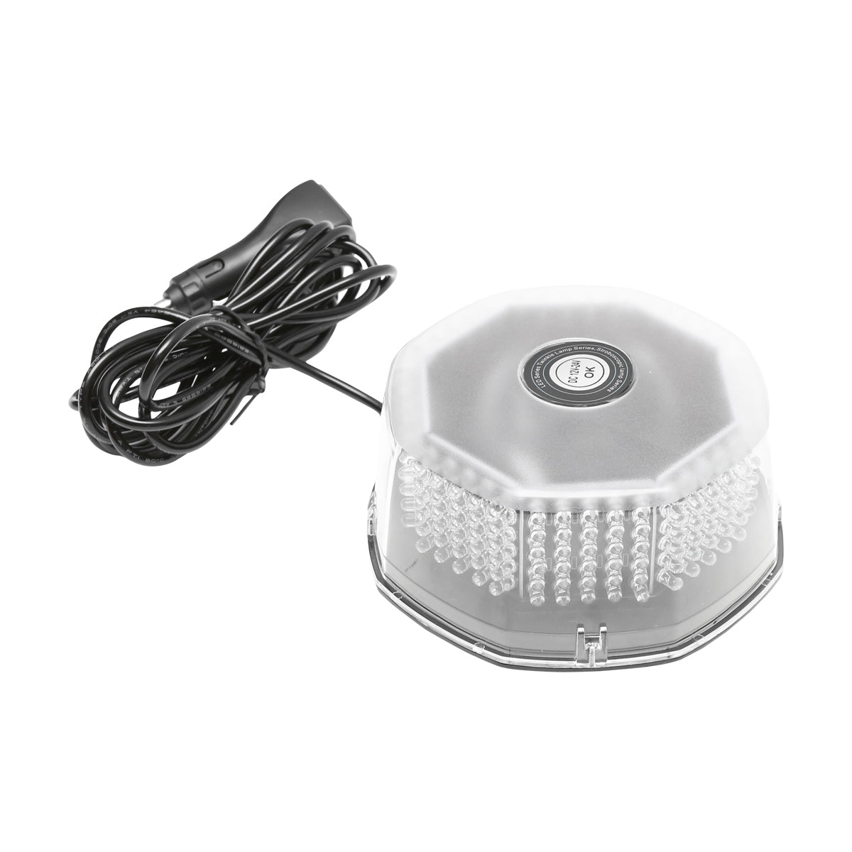 Round warning lamp, flashing light with 240 LED bulbs, yellow light, magnetic attachment, ON/OFF switch with light indicator, 12V/24V Breckner Germany