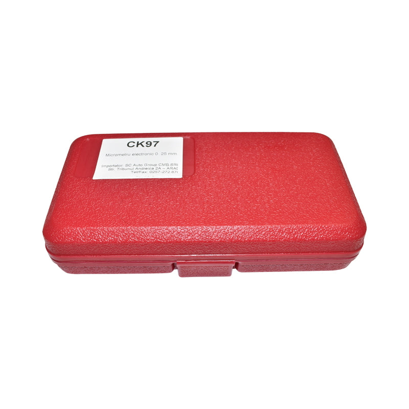 Exterior micrometer with digital display and enameled frame, metric 0-25mm