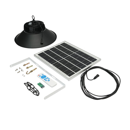 100W LED lamp, 6500K with 16W polycrystalline solar panel, LifePO4 battery 3.2V/15Ah and IP65 remote control Breckner Germany