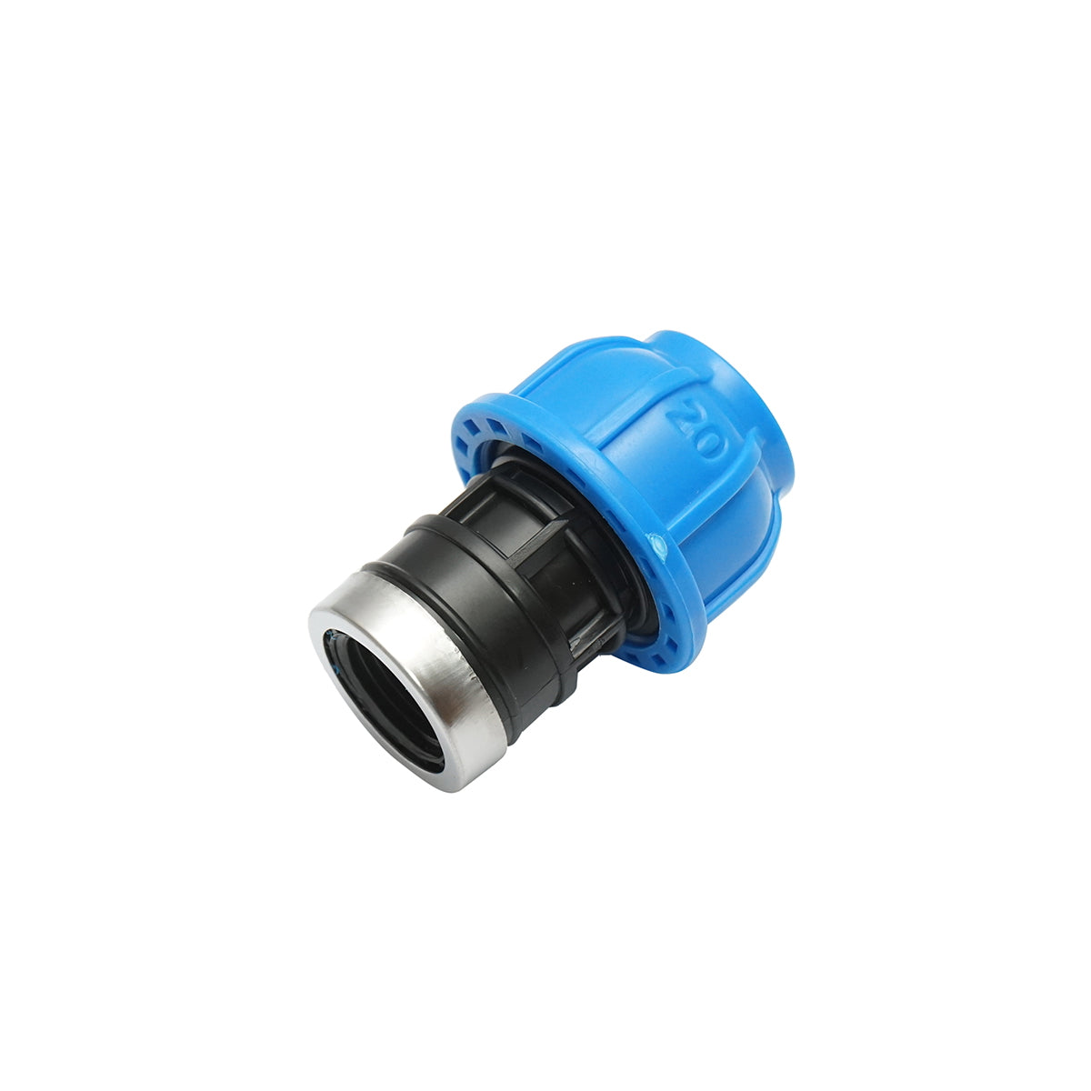 Compression fitting with inner thread D20mmx1/2 toll, PN16, for irrigation systems