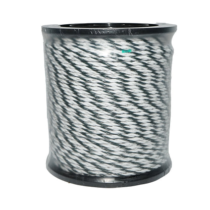 Roll of black and white wire 6mm, 6x0.3mm stainless steel, 1.95 Ohm/m 200m electric fence Breckner Germany