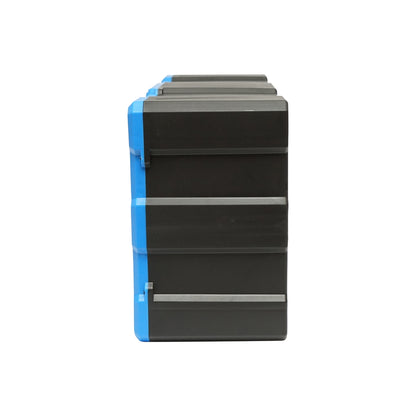 Modular blue plastic storage box, 12 drawers 497x157x250mm Breckner Germany