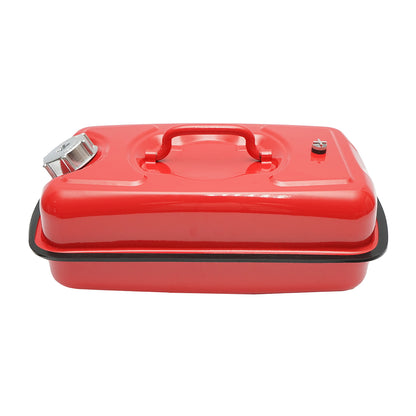 Horizontal metal canister 5L with flexible hose and screw cap