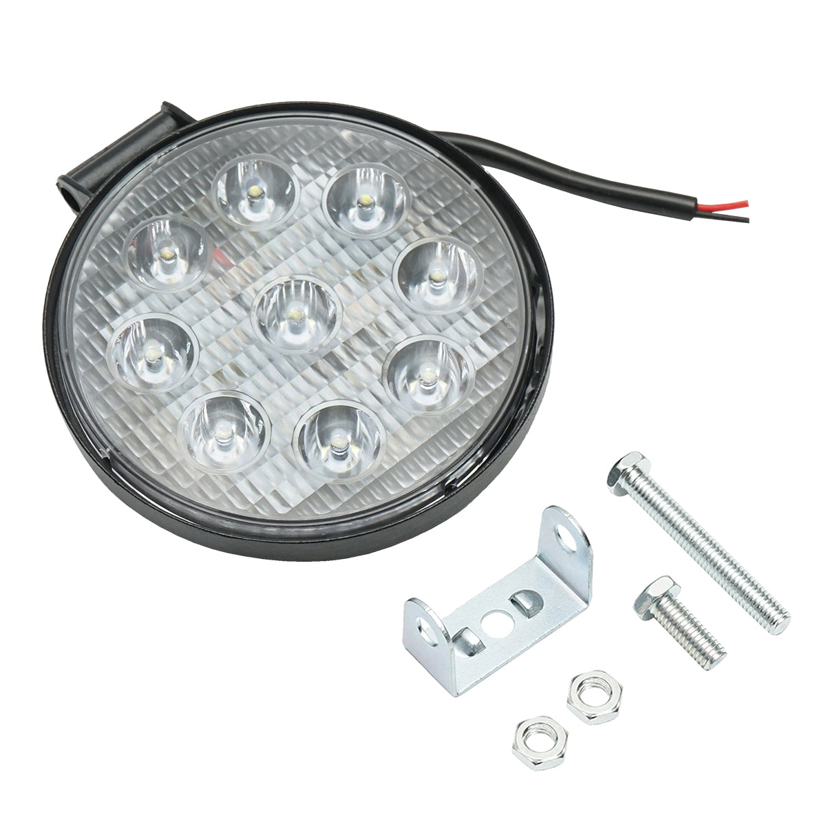 Lamp with 9 LEDs 10-60V 27W beam angle 60 degrees flood type 6000K 107x107x51mm IP67