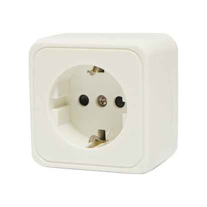 Schuko socket with 1 input, white grounding for 16A, 250V, applied with child protection Breckner Germany