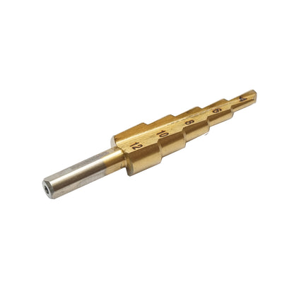 Cone drill in 5 steps 4-12mm made of steel 4241 HSS for metal, aluminum, wood, plastic, brass Crownman