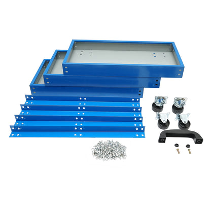 Metal cart on wheels with 3 shelves for tools 510x260x575mm