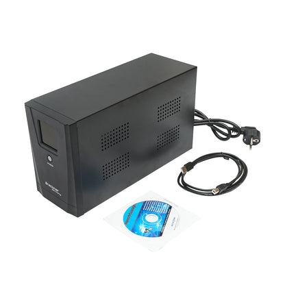 UPS 2000VA/1200W with 2x9Ah batteries and 2 shuko sockets, LCD, USB, AVR Breckner Germany
