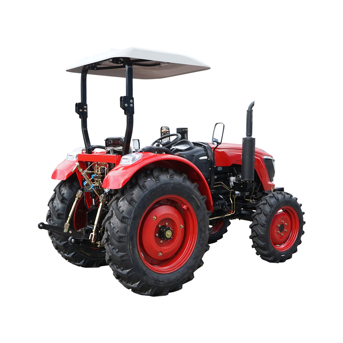 60HP 4x4 tractor, red with KONIG 604 semi-cabin