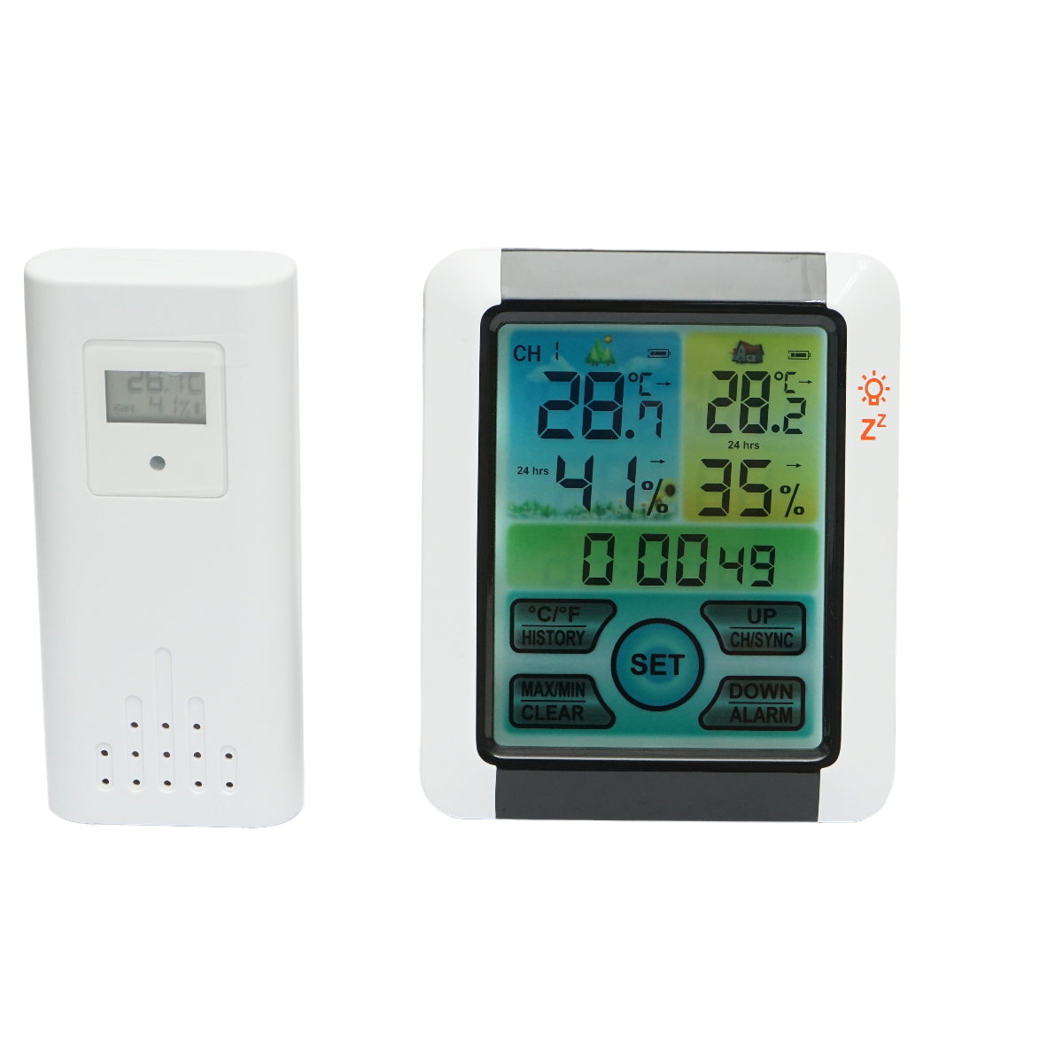 Wireless indoor and outdoor digital thermometer and hygrometer