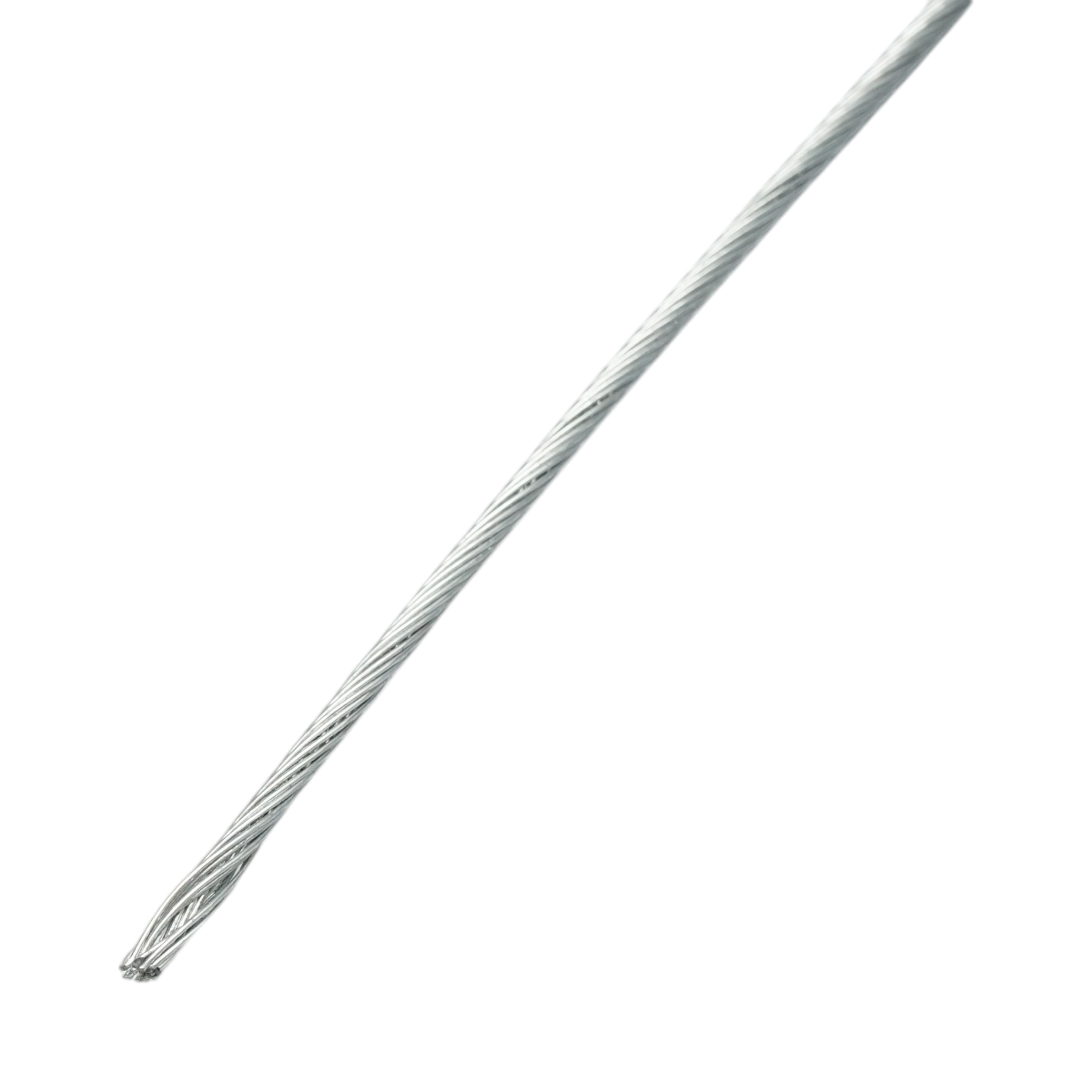 Galvanized steel cable with a diameter of 1.5mm, 1x19 strands, maximum load 211Kg, weight 5.12Kg, 200m/roll