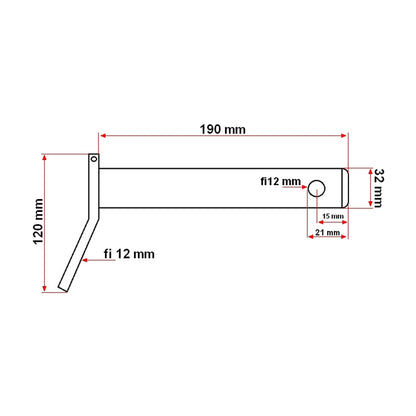 Bolt with chain and crank is 32mm
