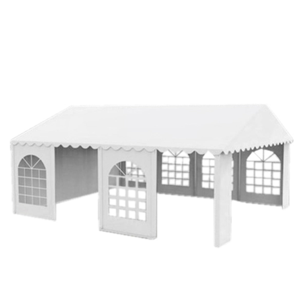 PVC event hall with a width of 5m and a length of 10m, height of 2.8m with a galvanized steel frame.