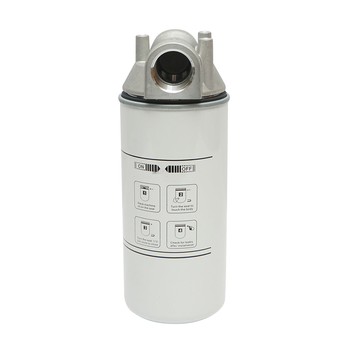 Filter and support (battery) for removing particles from diesel tank, maximum pressure 3.4 Bar, flow rate 94.6 L/min, 30 microns, 1 1/2 -16 UNF Breckner Germany