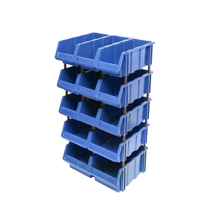 Stand with 13 storage/organization boxes, blue plastic box, 510x400x1000mm