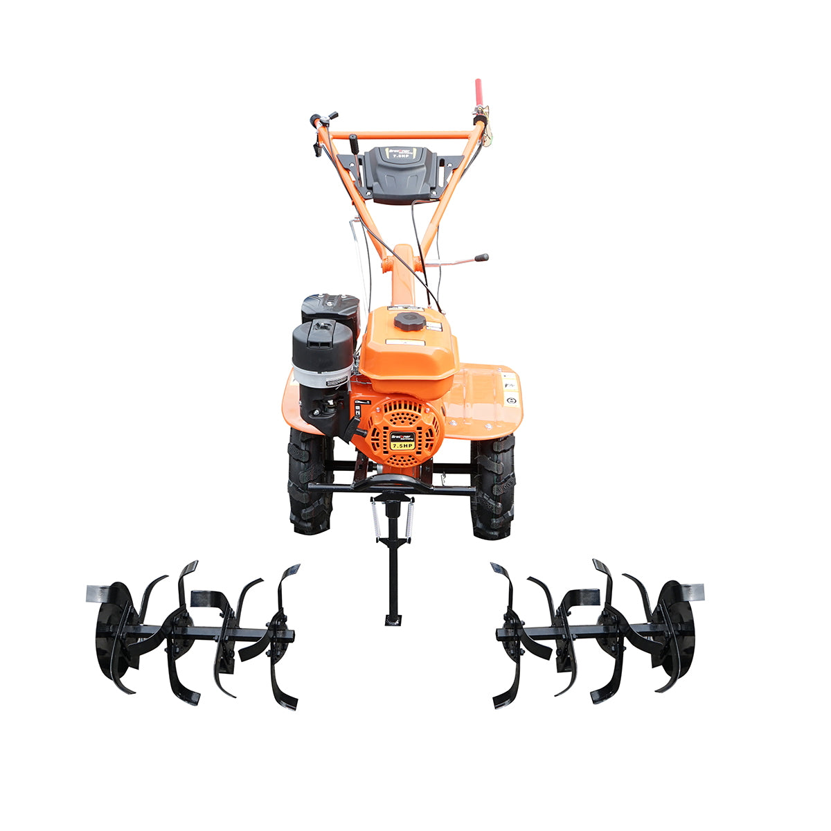 7.5 HP tiller with a mower, 4-stroke gasoline engine, 2+1 speeds, gear transmission, working width 100cm, wheels 4.00-8 Breckner Germany