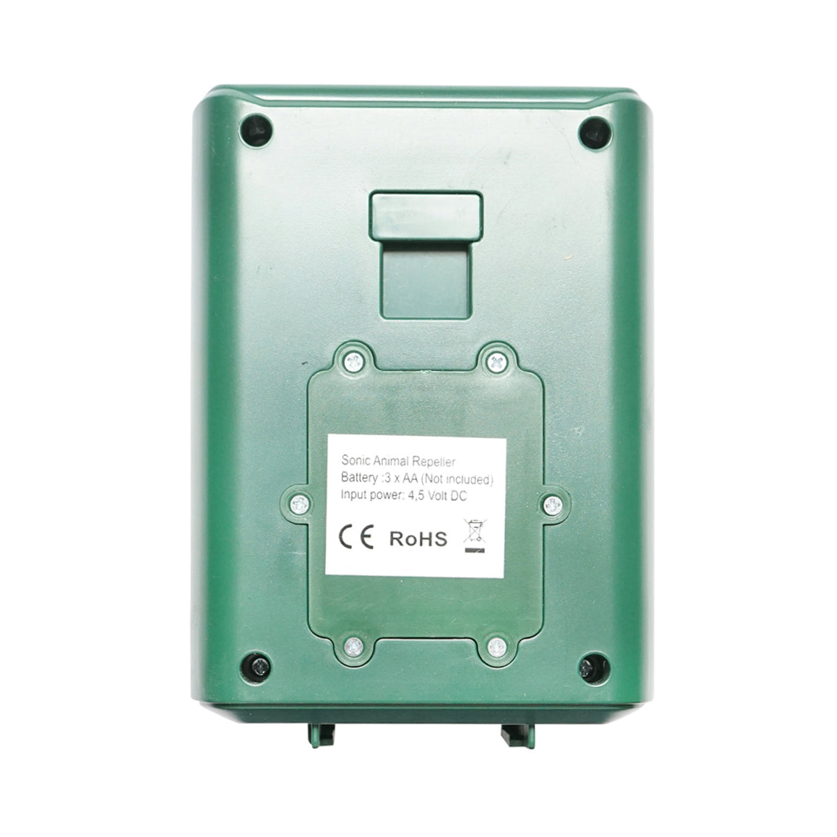 Ultrasonic device and motion sensor to scare away dogs, cats, and foxes Baisan.