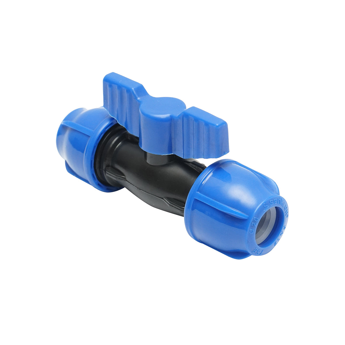 Ball valve compression fitting D20x20mm, PN16 bar for irrigation systems